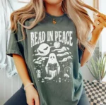 Read in Peace — Spooky Ghost Book Halloween Shirt