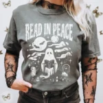 Read in Peace — Spooky Ghost Book Halloween Shirt