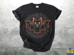 Retro Bat Shirt — Spooky Season Comfort Colors Shirt