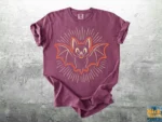 Retro Bat Shirt — Spooky Season Comfort Colors Shirt