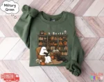 Retro Ghost Reading — Halloween Library Sweatshirt