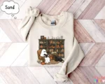 Retro Ghost Reading — Halloween Library Sweatshirt