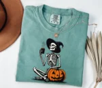 Skeleton Coffee Pumpkin Halloween Shirt