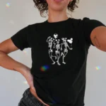 Skeleton Halloween Baby Shirt — Retro Disney Design Baby Tee