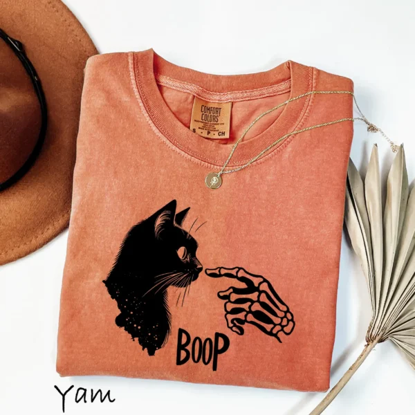 Skeleton Hand Cat Boop Halloween — Spooky Cute Shirt