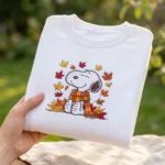 Snoopy Embroidered Autumn Leaves – Cozy Fall Sweatshirt