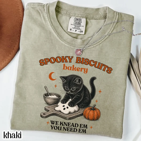 Spooky Biscuits Bakery Shirt — Kitty Kneading Humor