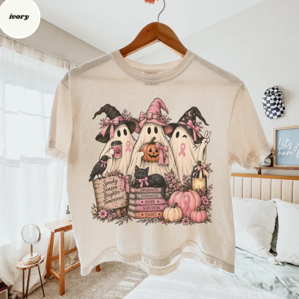 Spooky Season Brighter Tomorrow Breast Cancer Awareness Baby Tee