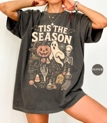 'Tis The Season — Vintage Halloween Graphic Women's Shirt
