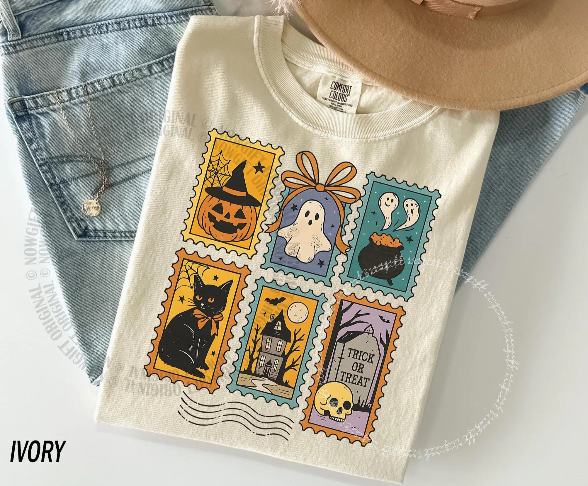 Trick or Treat Vintage Postage Stamp Halloween Shirt Trick or Treat Vintage Postage Stamp Halloween Shirt