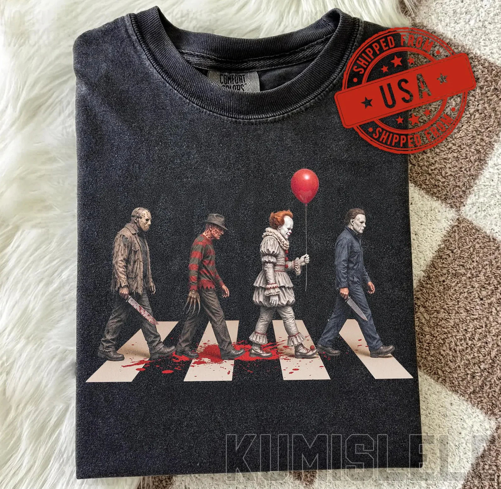 Vintage Horror Characters Abbey Road Halloween Shirt Vintage Horror Characters Abbey Road Halloween Shirt