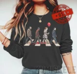 Vintage Horror Characters Abbey Road Halloween Shirt