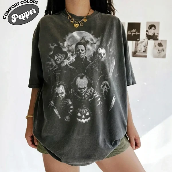 Vintage Horror Characters Graphic Shirt