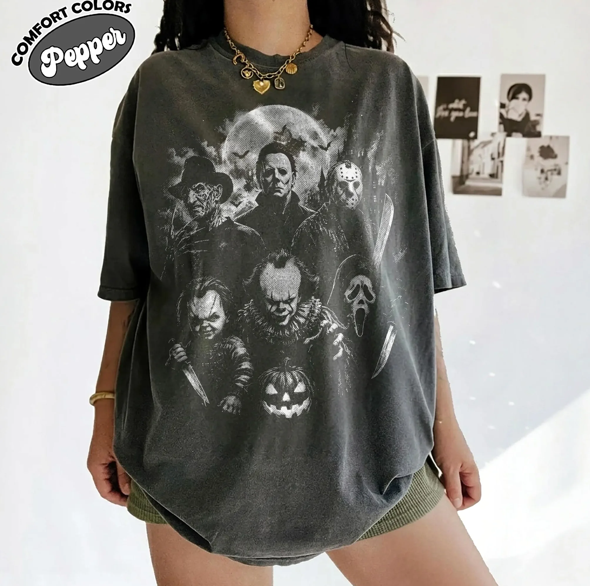 Vintage Horror Characters Graphic Shirt Vintage Horror Characters Graphic Shirt