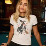 Vintage Witch and Black Cat Broomstick Shirt