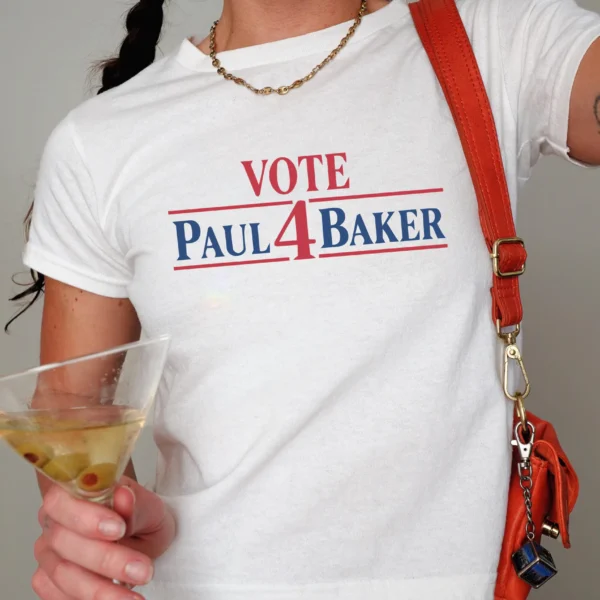 Vote Paul 4 Baker Baby Tee — FX Adults Show Reference