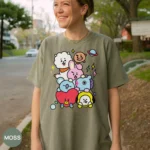 Cute Cartoon Character Stack Shirt — Kawaii Design