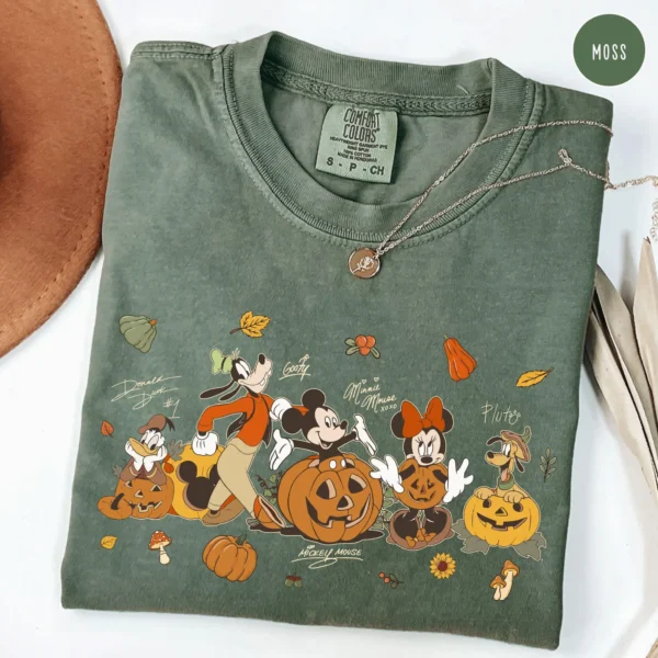 Disney Mickey Mouse Halloween Pumpkin Spooky Shirt