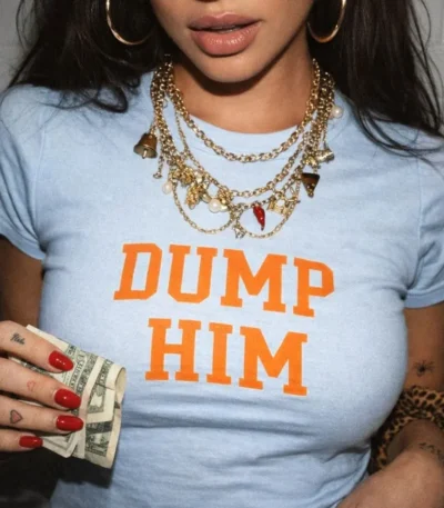 DUMP HIM — Britney Y2K Mcbling Slogan Baby Tee