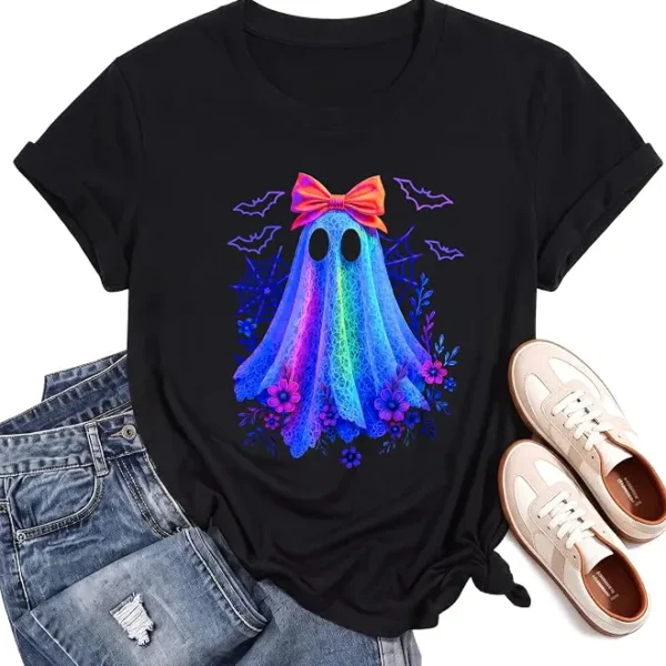Fall Halloween Pumpkin Graphic Shirt for Women