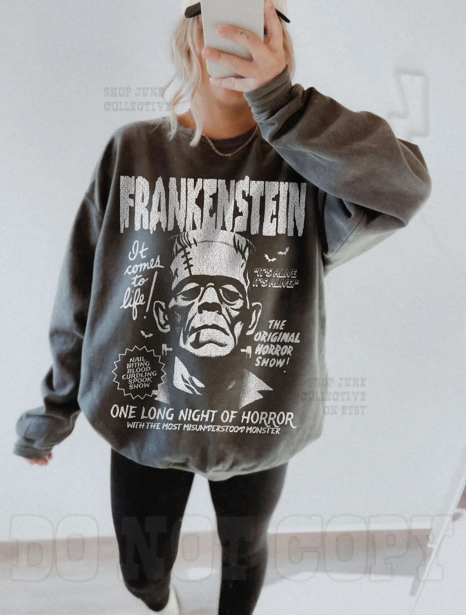Frankenstein “It’s Alive” Vintage Horror Sweatshirt — Unisex Frankenstein "It's Alive" Vintage Horror Sweatshirt — Unisex