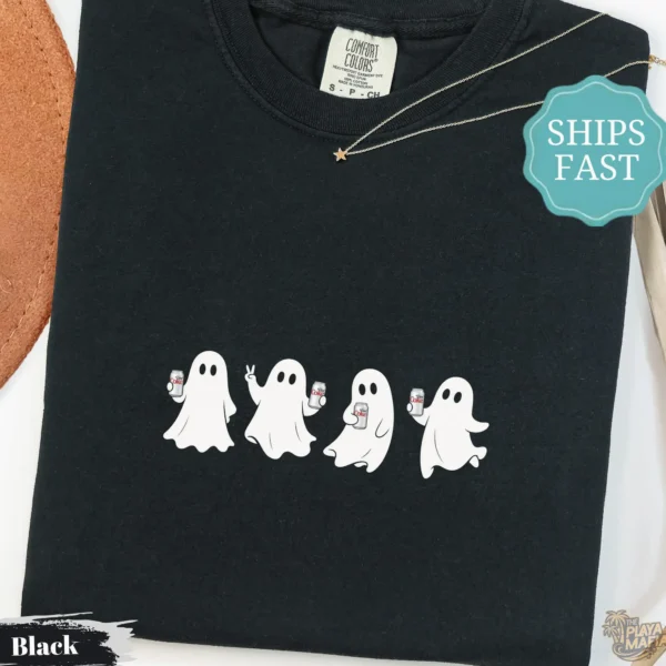 Ghosts With Soda Cans Halloween Fall Graphic Shirt