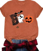 Halloween Boo Spooky Ghost Pumpkin Graphic Shirt