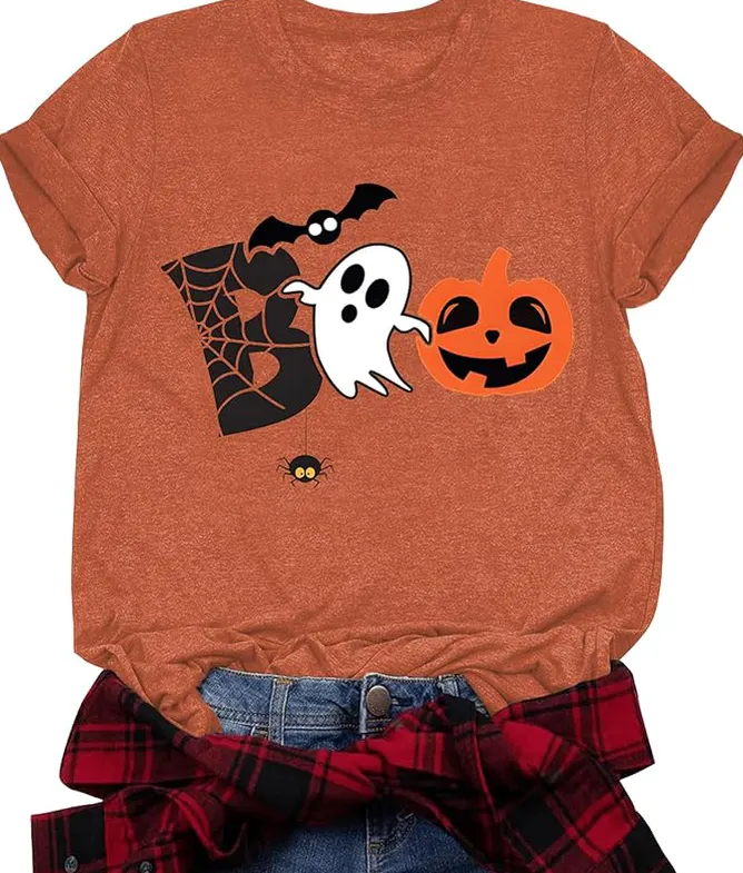 Halloween Boo Spooky Ghost Pumpkin Graphic Shirt Halloween Boo Spooky Ghost Pumpkin Graphic Shirt