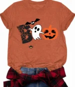Halloween Boo Spooky Ghost Pumpkin Graphic Shirt