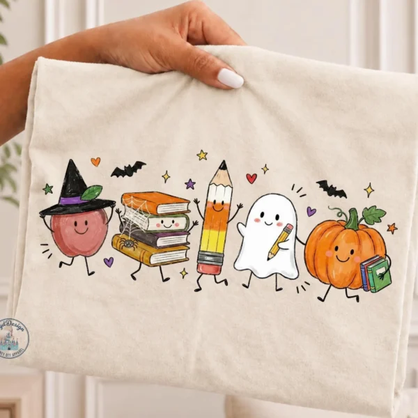 Halloween Teacher Shirt — Spooky School Supplies Graphic