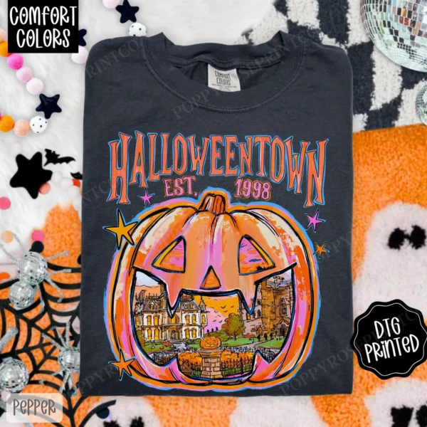 Halloweentown EST 1998 Retro Halloween Pumpkin Shirt
