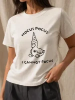 Hocus Pocus I Cannot Focus Wizard Cat Graphic Shirt