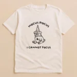 Hocus Pocus I Cannot Focus Wizard Cat Graphic Shirt