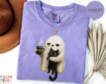 MEH Coffee Lover Halloween Ghost Cat Black Cat Shirt