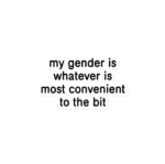 My Gender Is Whatever Is Most Convenient to the Bit Sticker