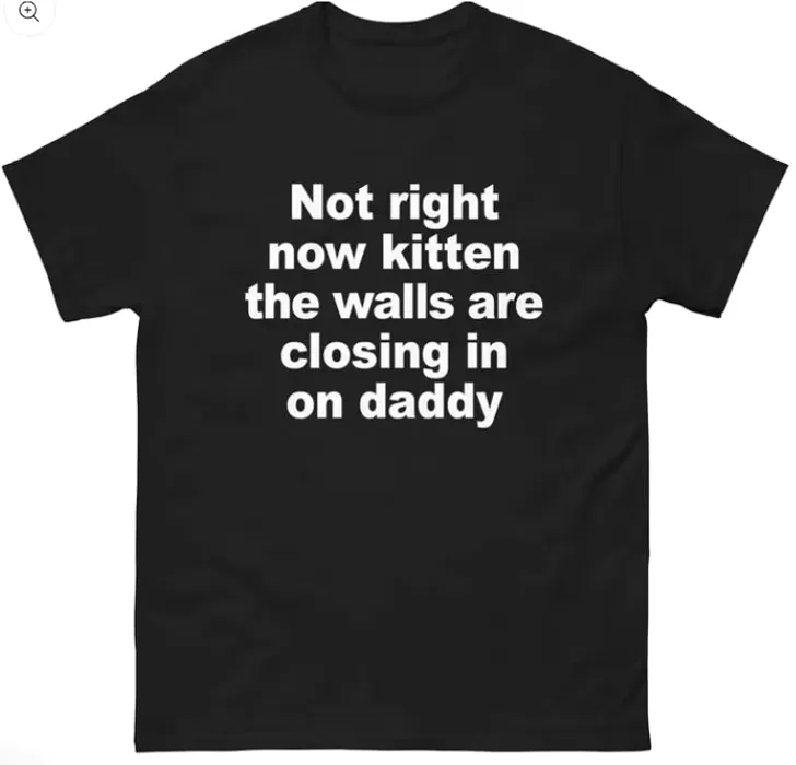 Not Right Now Kitten The Walls Are Closing In On Daddy Shirt Not Right Now Kitten The Walls Are Closing In On Daddy Shirt