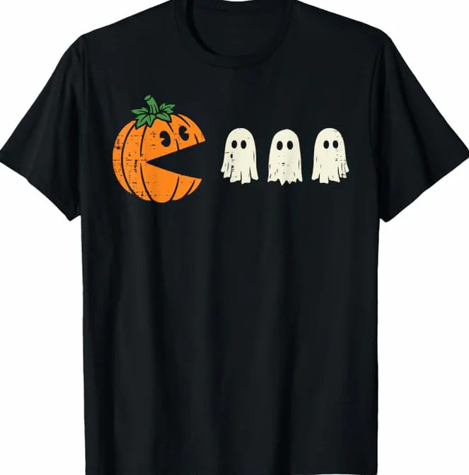 Pumpkin Eating Ghost Retro Arcade Halloween Shirt Pumpkin Eating Ghost Retro Arcade Halloween Shirt