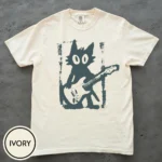 Rock Star Cat Shirt — Y2K Grunge Graphic Tee