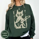Rock Star Cat Shirt — Y2K Grunge Graphic Tee