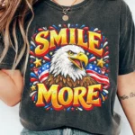 Smile More Classic Patriotic American Eagle Shirt