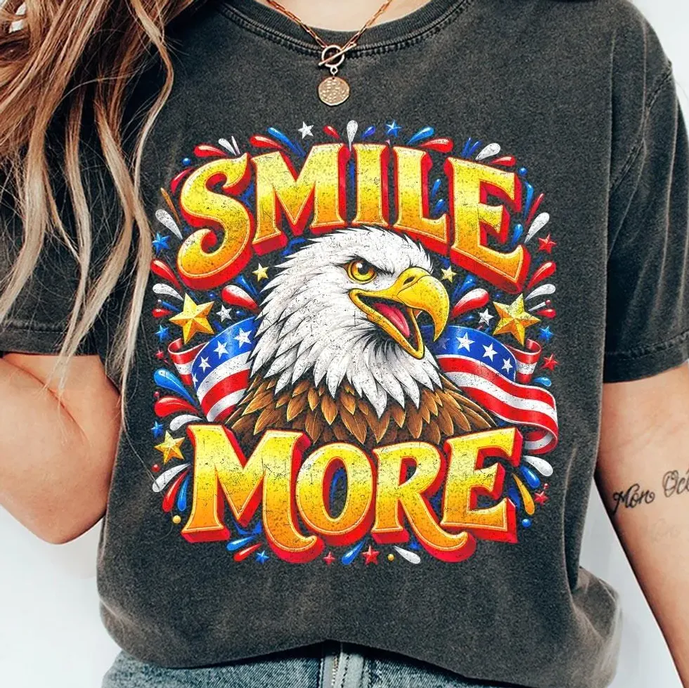 Smile More Classic Patriotic American Eagle Shirt Smile More Classic Patriotic American Eagle Shirt