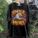 Smile More Classic Patriotic American Eagle Shirt