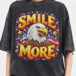 Smile More Classic Patriotic American Eagle Shirt