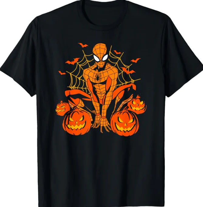 Spider-Man Pumpkin Patch Halloween Graphic Shirt Spider-Man Pumpkin Patch Halloween Graphic Shirt