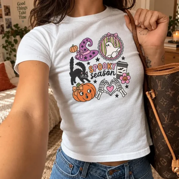 Spooky Season Baby Tee — Halloween Design Shirt