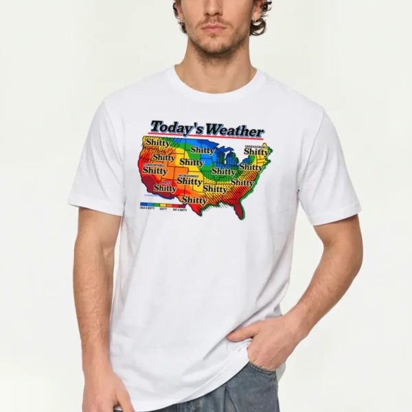 Today's Weather Shitty — Vintage Heat Map Humor Shirt