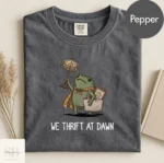 "We Thrift At Dawn" — Funny Frog Thrifting Shirt